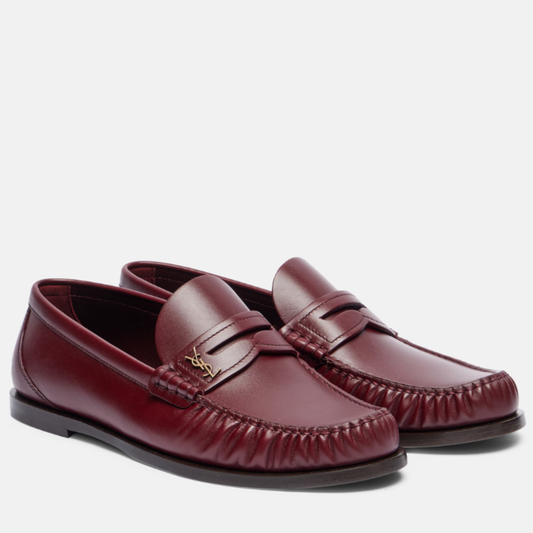 Saint Laurent Penny Loafers Burgundy